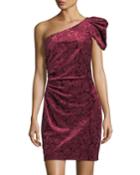 One-shoulder Velvet Mini Cocktail Dress