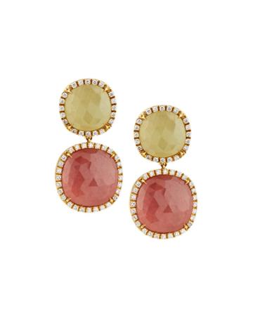 18k Gold Jaipur Sapphire & Diamond Double-drop Earrings
