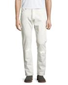 Tonal Paisley Straight-leg Jeans, Off White