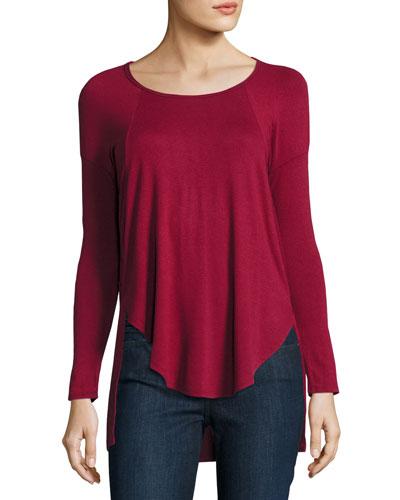Stretch-knit High-low Top