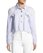 Ismay Button-front Cropped Denim Jacket With