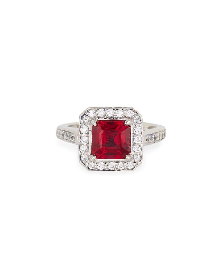 Synthetic Ruby Princess Ring,