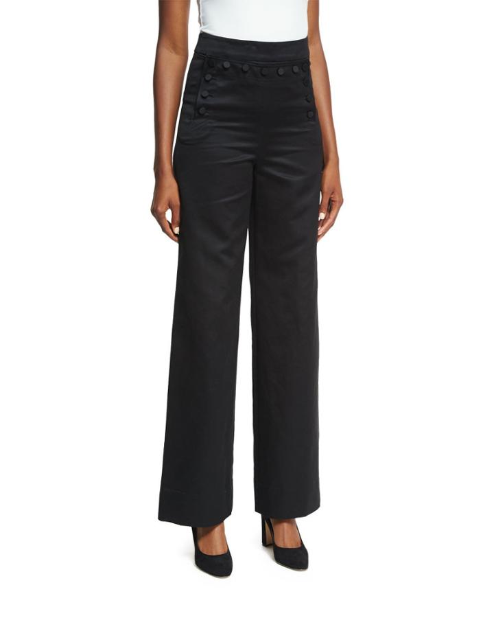 Sateen High-waist Wide-leg