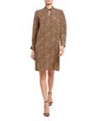 Long-sleeve Drape-neck Dress