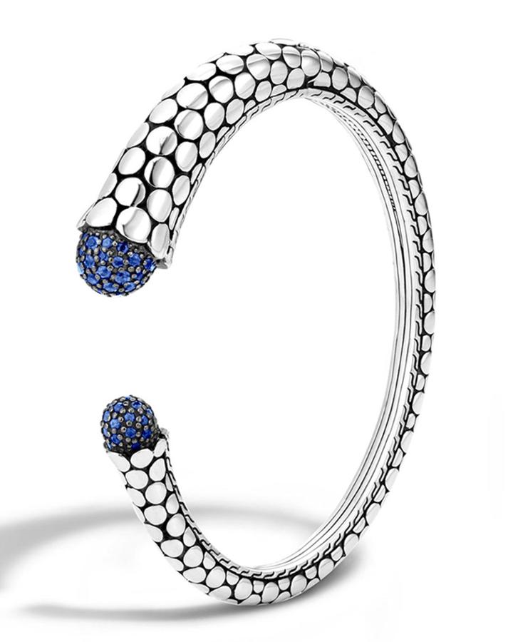 Dot Silver Lava Kick Cuff W/ Blue Sapphires,