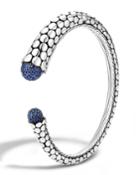Dot Silver Lava Kick Cuff W/ Blue Sapphires,