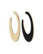 Flat C-shaped Glitter Hoop Earrings