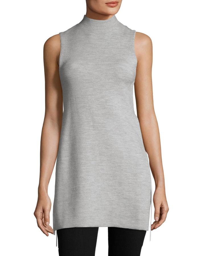 Alvera Mock-neck Tunic With Ties