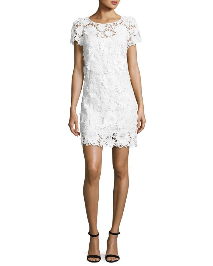 Chloe Short-sleeve 3d Floral-embroidered
