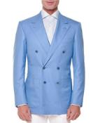 Tonal-stripe Double-breasted Sport Coat,