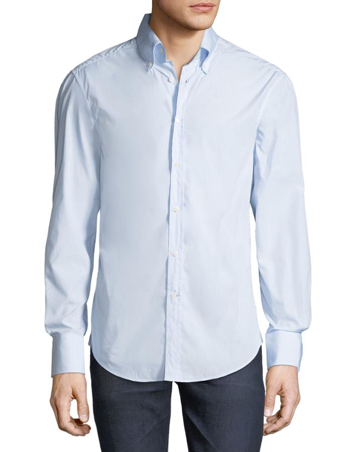 Men's Slim-fit Checked Poplin