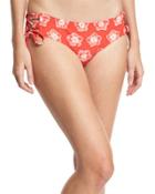 Lace-up Print Swim Bottoms, Pink