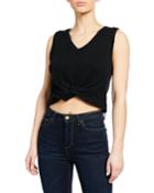 Knotted Sweater Crop Top