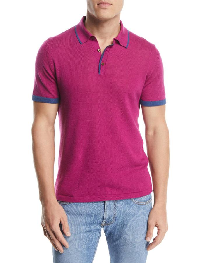 Contrast Knit Polo