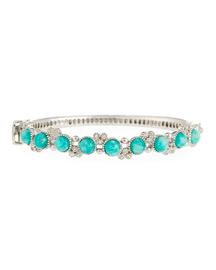 Provence Round Stone Bangle, Amazonite