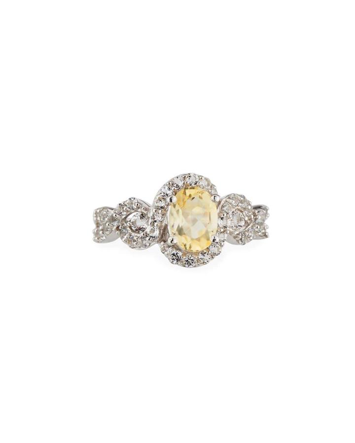 Citrine Oval & Looped Topaz Ring