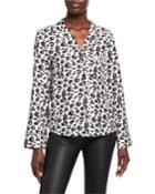 Leopard-print Silk Pajama Top