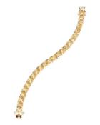 Small Pave Pyramid Bracelet, Yellow Gold