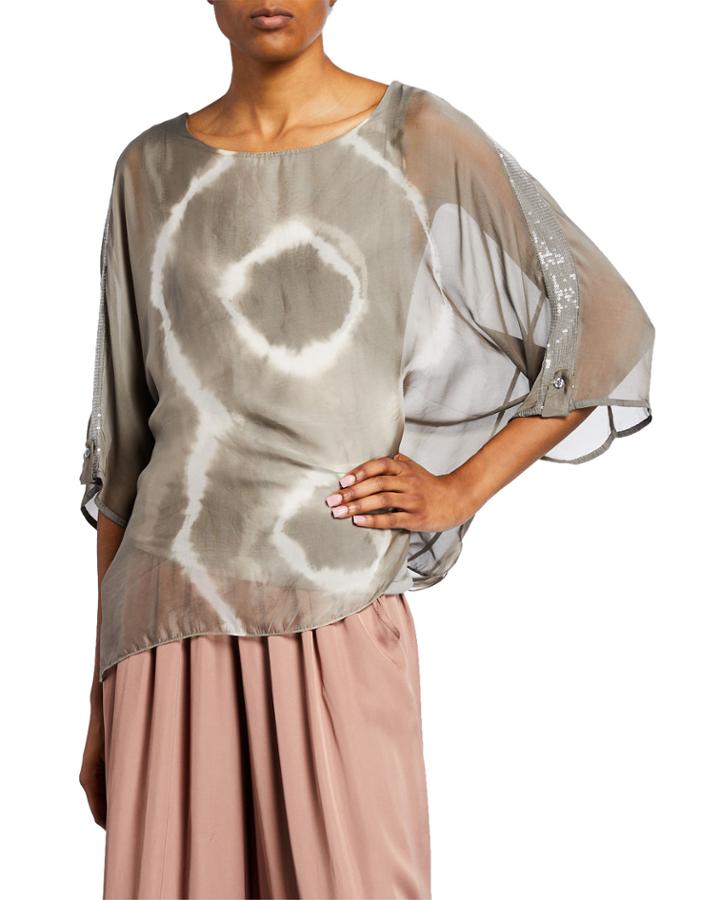 Tie-dye Sequin-trim Top