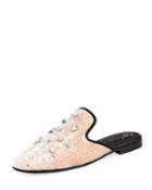 Jeweled Velvet Flat