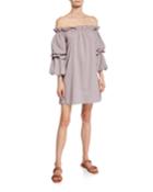 Off-the-shoulder Blouson-sleeve