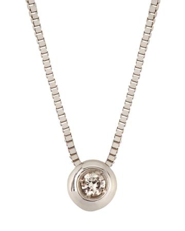 18k White Gold Bezel-set Diamond Necklace