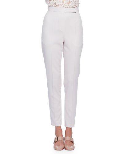 High-waist Narrow-leg Pants, Ivory