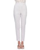 High-waist Narrow-leg Pants, Ivory