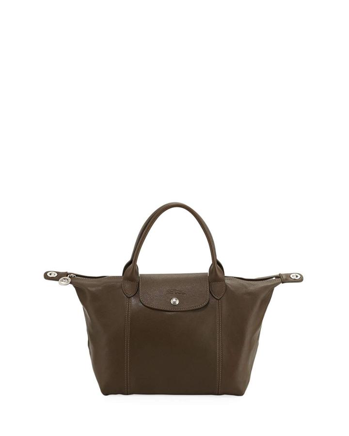 Le Pliage Cuir Leather Top-handle Bag