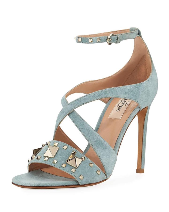 Rockstud Suede Ankle-strap