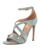 Rockstud Suede Ankle-strap