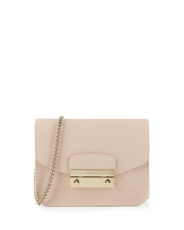 Furla Julia Mini Leather Crossbody Bag, Magnolia, Women's