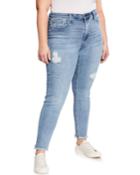 High-rise Distressed Ankle Skinny Jeans,