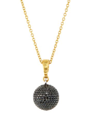 Spell Black Diamond Ball Pendant Necklace