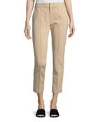Mid-rise Fitted Pintuck Trousers