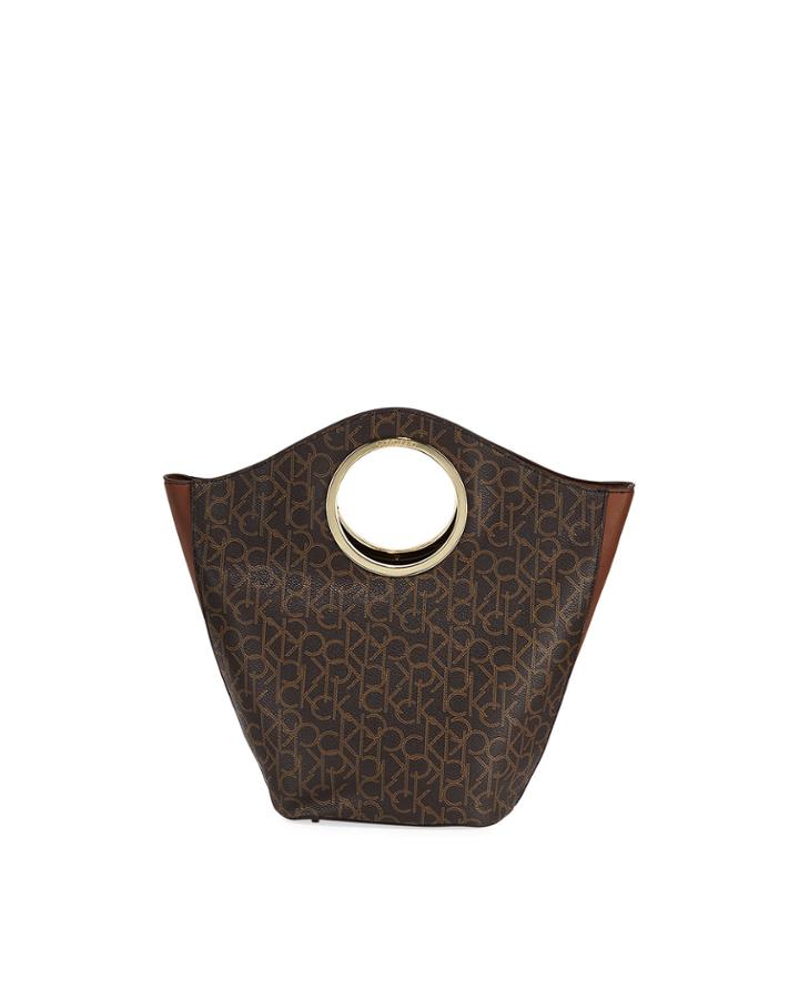 Signature Monogram Round-handle Tote Bag