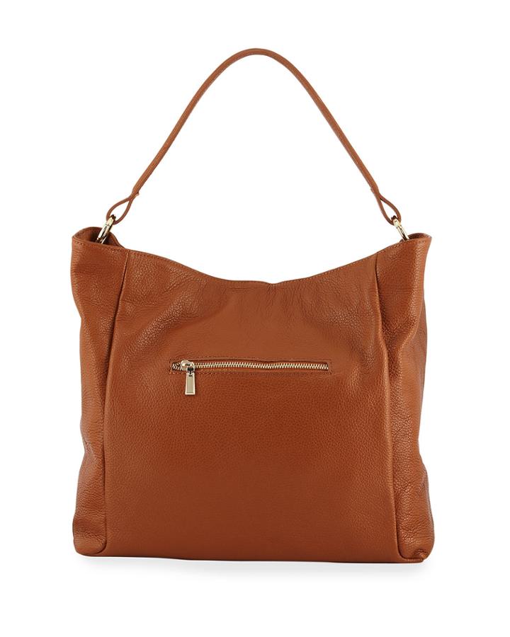 Soft Pebbled Leather Hobo Bag