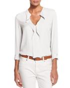 Norah Cady Ruffled-placket Blouse