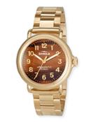 38mm Women's Runwell Coin Edge Bracelet Watch W/ Tiger's Eye Dial