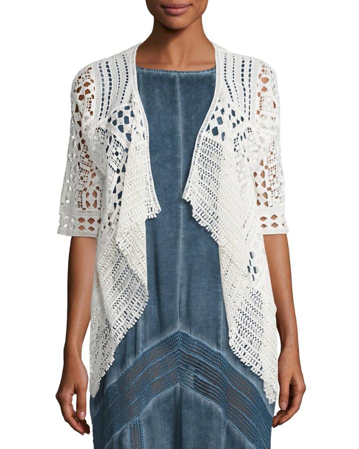 Crocheted Open Cardigan, Natural