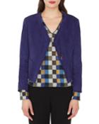 Sara Zip-front Lamb Suede Cardigan-style Jacket