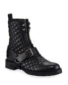 Rockstud Spike Quilted Combat Booties
