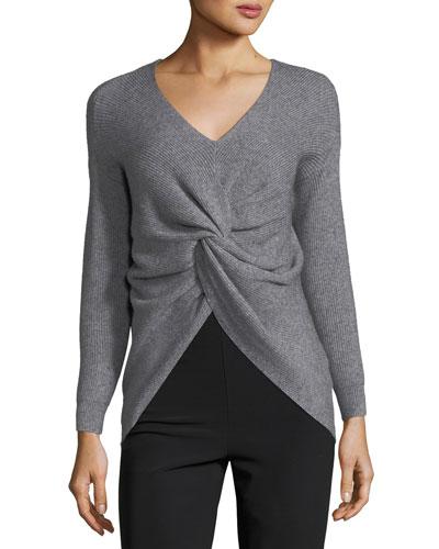 Knot-front V-neck