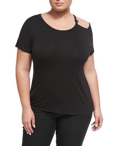 One-side Cold-shoulder Jersey Top