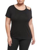One-side Cold-shoulder Jersey Top