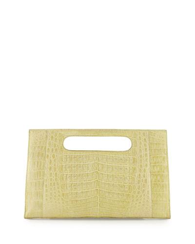 Open Top Crocodile Clutch Bag