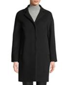 Snap-front Wool-blend Cocoon Coat
