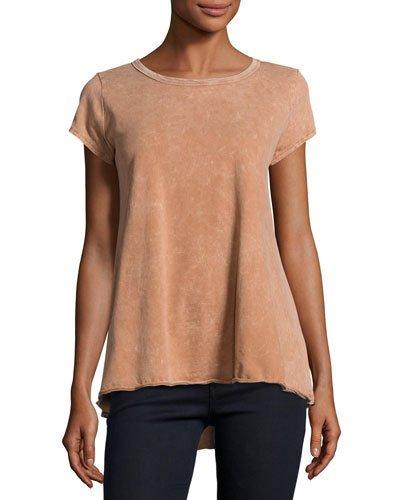 Salt-dye High-low Tee, Orange