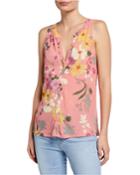 Craft Floral V-neck Shell With