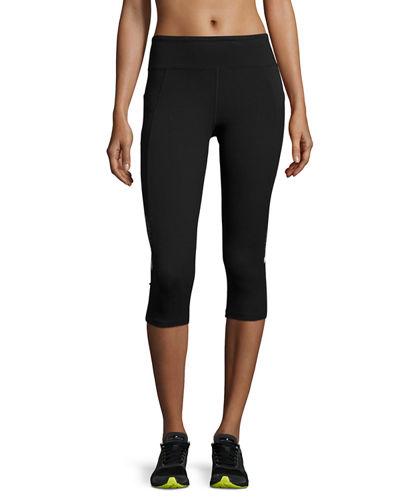 Contrast-panel Performance Capri Leggings, Black